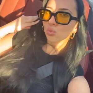 Bonnie Clyde Black Sunglasses with Yellow Lenses